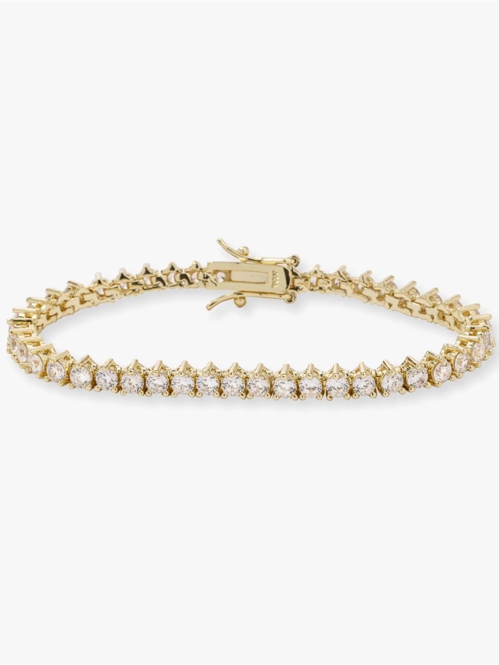 Melinda Maria Not Your Basic Tennis Bracelet 4mm Gold|White Diamondettes